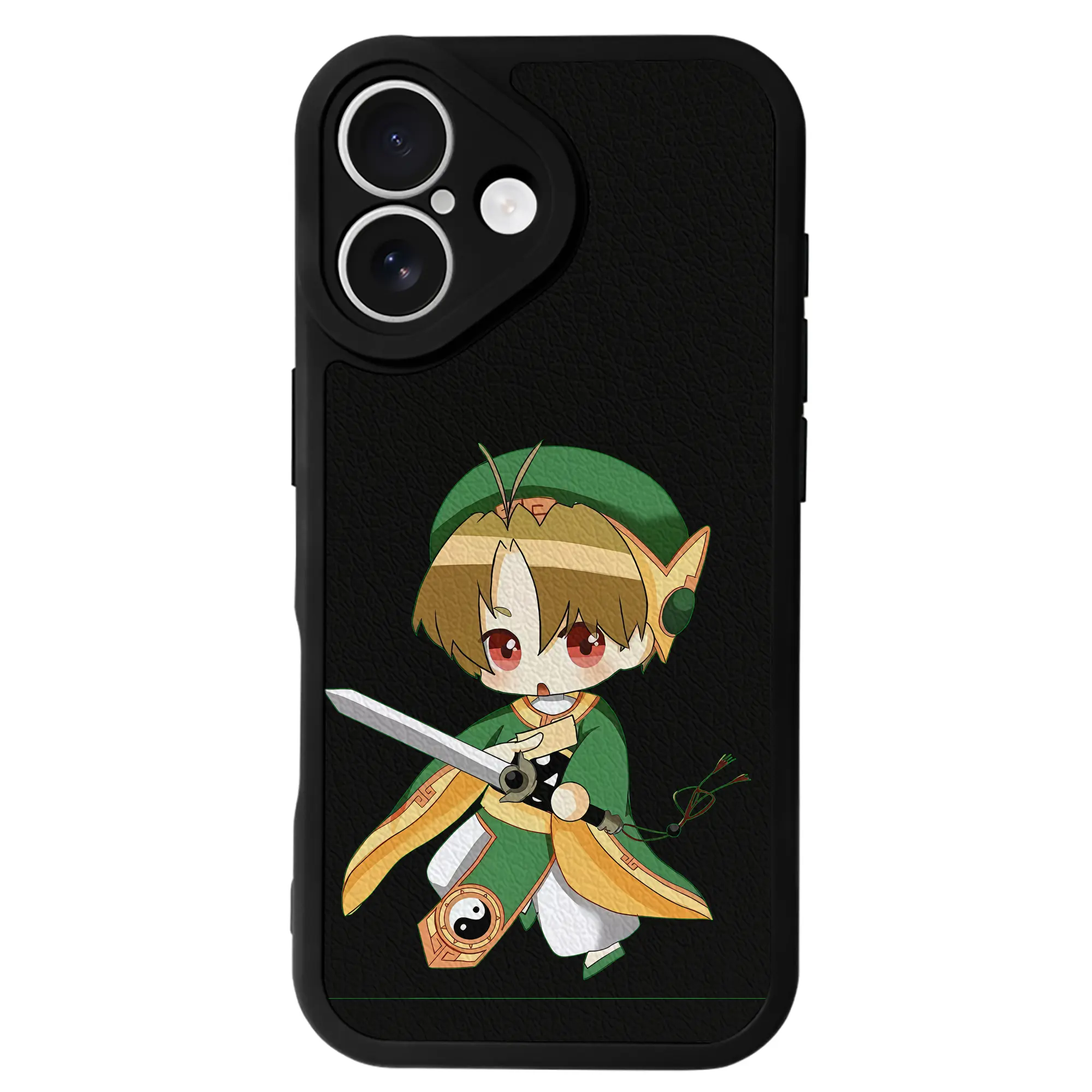 カードキャプターさくら グッズ,李小狼 - IPhone 16シリーズ対応 ・ シリコンスマホケース ・ レザー調 ・ 高精度フィット ・ 耐衝撃 ・ ワイヤレス充電対応 ・ 精密カット